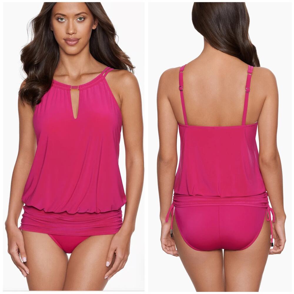 Magicsuit NWT Susan One Piece Ruby Red Pink Size 14 Underwire Bra Full Coverage - Picture 1 of 13